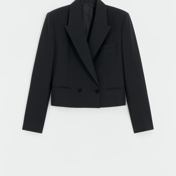 MANGO Black Cropped Blazer – Short Lapels (NWT) - Picture 3 of 14